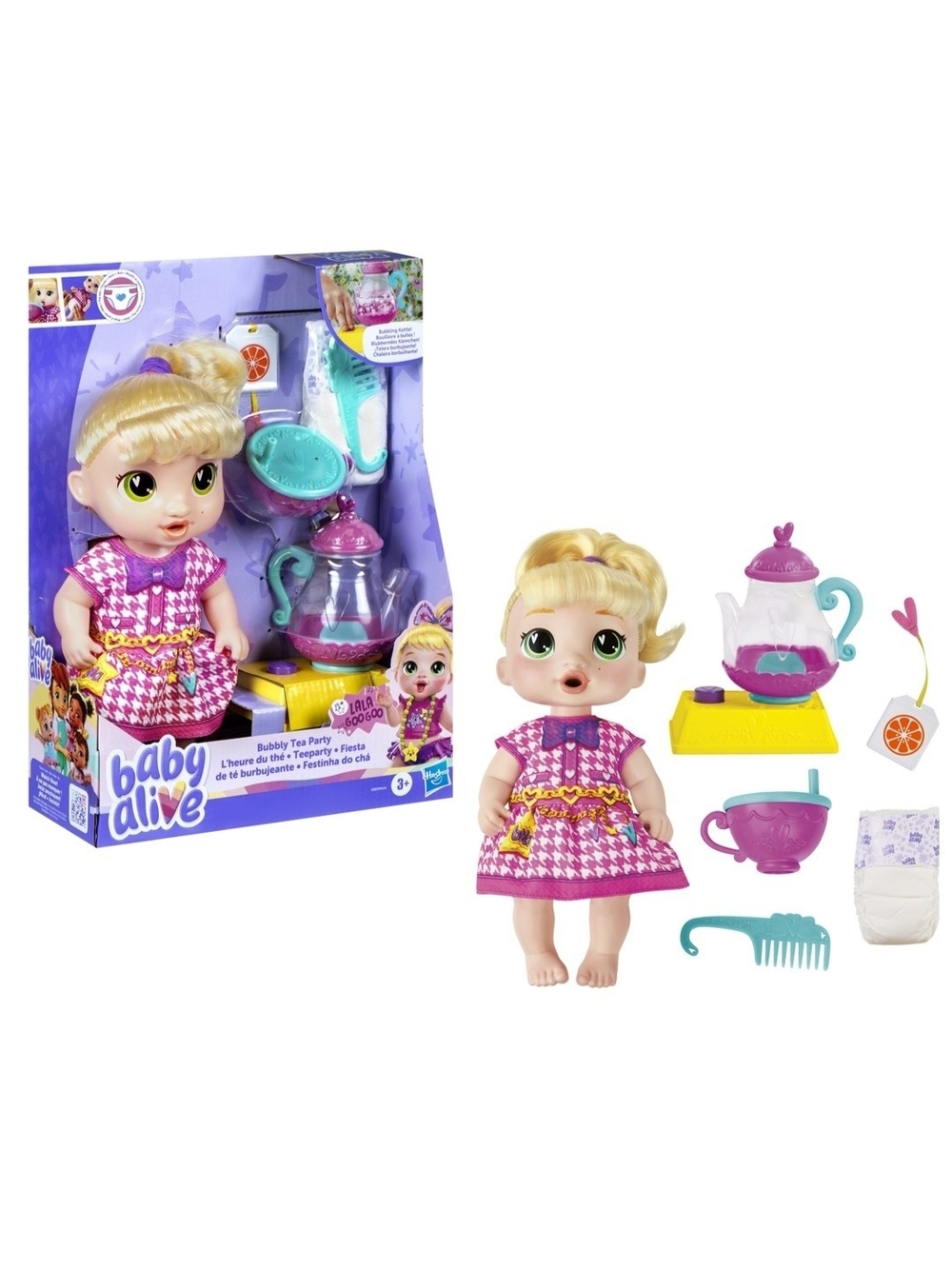 Baby Alive Bubbly Tea Party Doll - Pink Dress